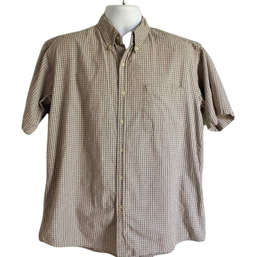 Bogari Short Sleeve Button Down Cotton  Shirt Large